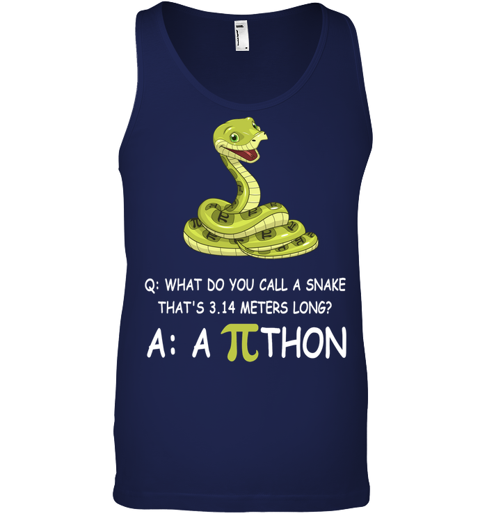What Do You Call A Snake That's 3.png Canvas Unisex Ringspun Tank Navy