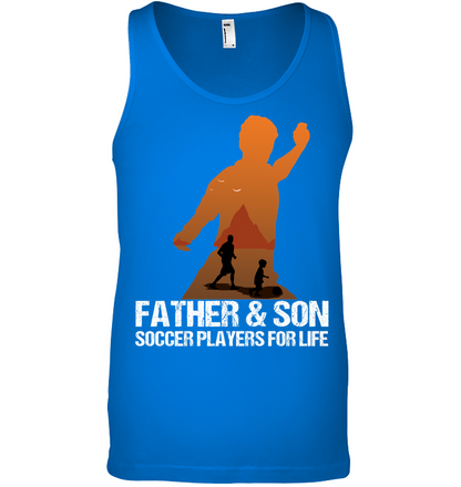 Father And Son Soccer Players For Life Family Shirt Canvas Unisex Ringspun Tank True Royal