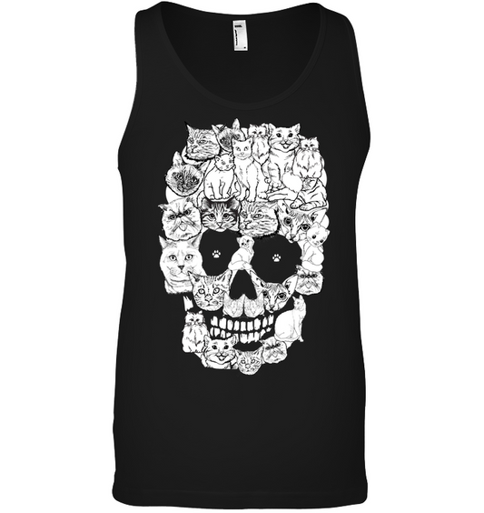 Cats Skull Kitten Shirt Canvas Unisex Ringspun Tank Black