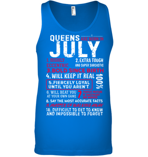 Queens Are Born In July Highly Eccentric Extra Tough An Super Sarcastic ShirtCanvas Unisex Ringspun Tank