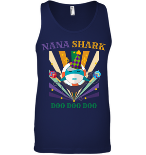 Nana Shark Doo Doo Doo Happy Mardi Gars Family ShirtCanvas Unisex Ringspun Tank