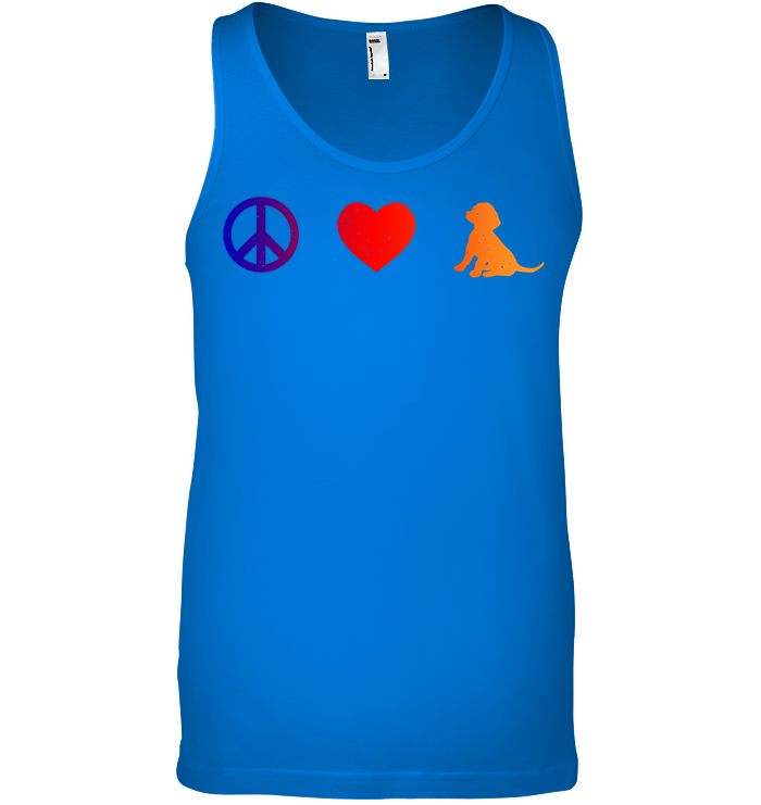 Peace Heart Beagles Lovers Shirt Canvas Unisex Ringspun Tank True Royal