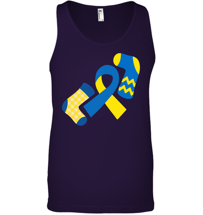 Down Syndrome Awareness Day Socks And Ribbons Shirt Canvas Unisex Ringspun Tank Team Purple 2XL