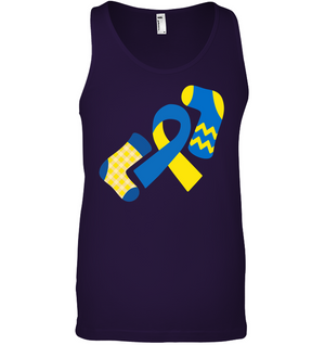 Down Syndrome Awareness Day Socks And Ribbons ShirtCanvas Unisex Ringspun Tank