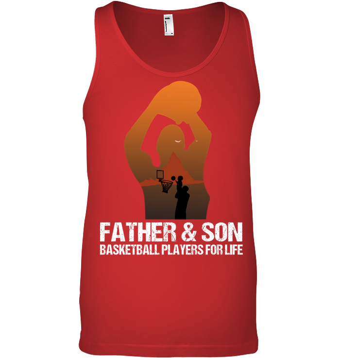 Father And Son Basketball Players For Life Family Shirt Canvas Unisex Ringspun Tank Red