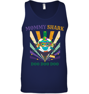 Mommy Shark Doo Doo Doo Happy Mardi Gars Family ShirtCanvas Unisex Ringspun Tank
