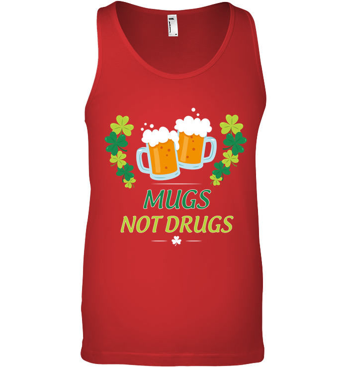 Mugs Not Dugs Saint Patricks Day Shirt Canvas Unisex Ringspun Tank Red