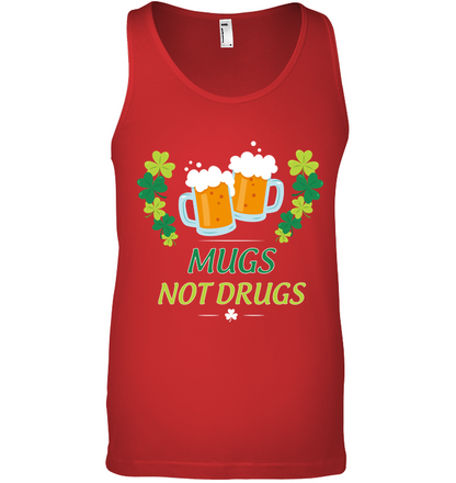 Mugs Not Dugs Saint Patricks Day Shirt Canvas Unisex Ringspun Tank Red