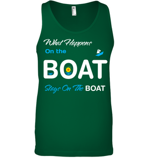 What Happens On The Boat Stay On The Boat Summer Vacation ShirtCanvas Unisex Ringspun Tank