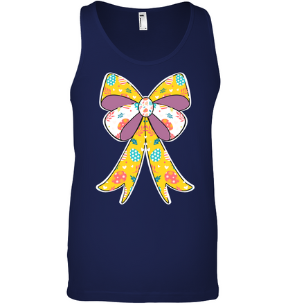 Easter Day Ribbon Shirt Canvas Unisex Ringspun Tank Navy