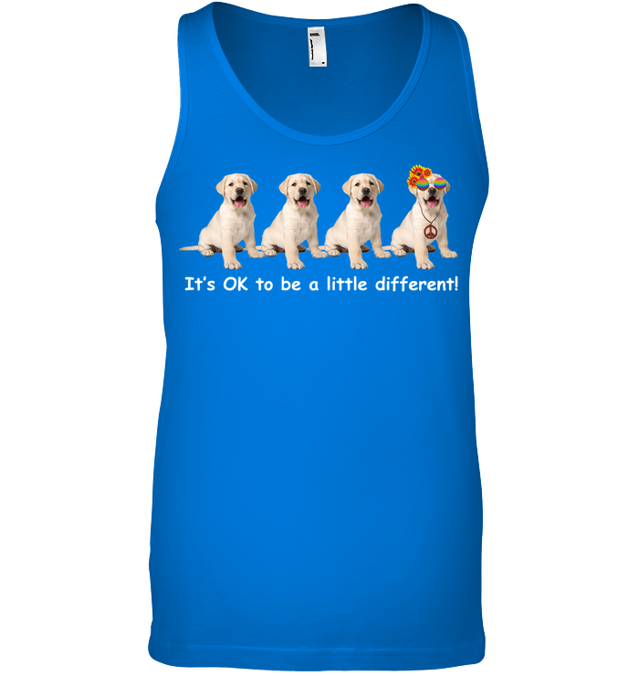 It's Okay Liitle Differents Dog Shirt Canvas Unisex Ringspun Tank True Royal