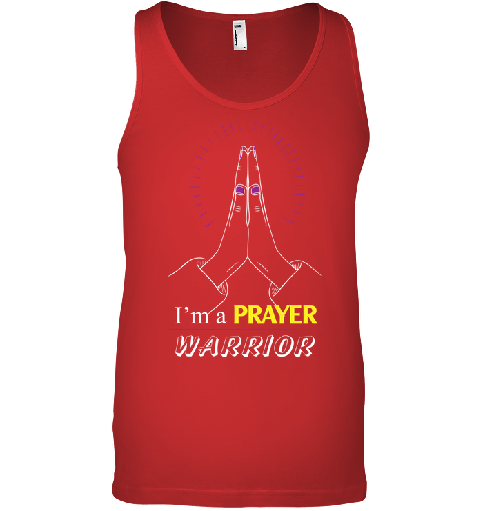 I Am A Prayer Warrior Shirt Canvas Unisex Ringspun Tank Red