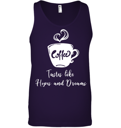 Coffee Tastes Like Hopes And Dreams Shirt Canvas Unisex Ringspun Tank Team Purple 2XL