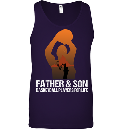 Father And Son Basketball Players For Life Family Shirt Canvas Unisex Ringspun Tank Team Purple 2XL
