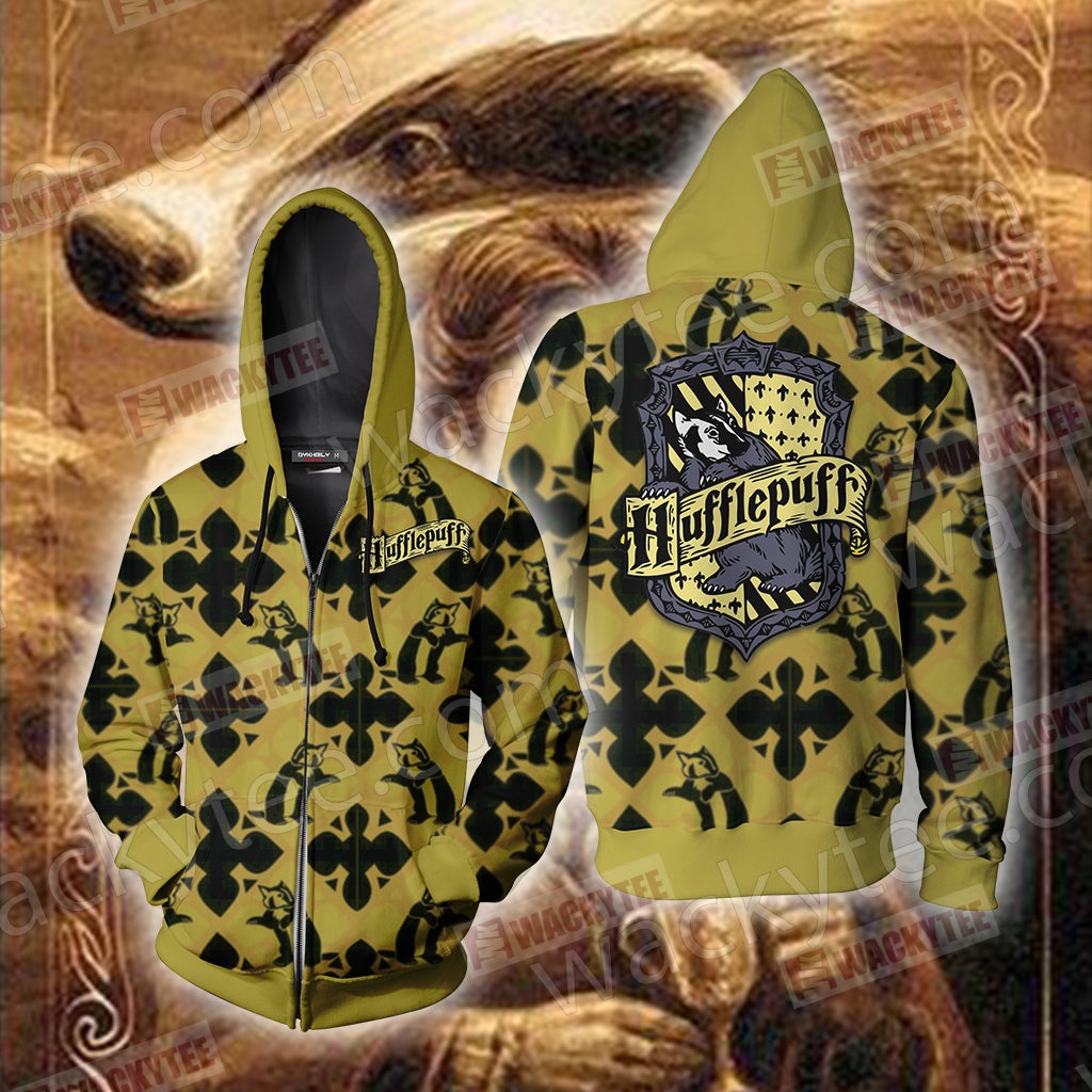 Harry Potter Loyal Like A Hufflepuff Zip Up Hoodie WackyTee