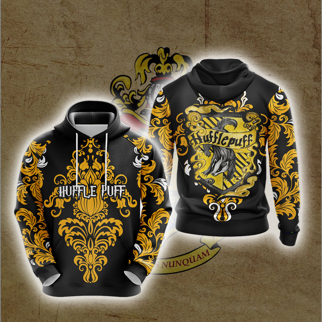 Harry Potter Hogwarts Castle - Hufflepuff House Wacky Style Version 1 Unisex 3D Hoodie