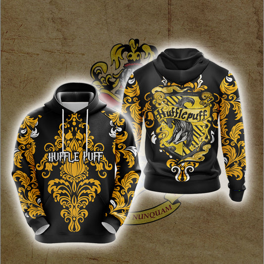 Harry Potter Hogwarts Castle - Hufflepuff House Wacky Style Version 1 Unisex 3D Hoodie