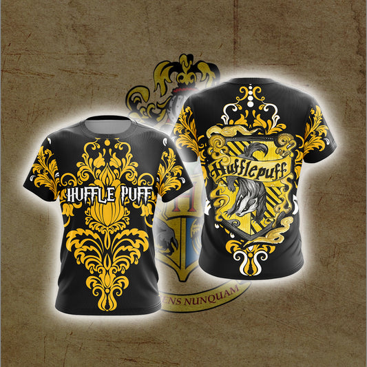Harry Potter Hogwarts Castle - Hufflepuff House Wacky Style Version 1 Unisex 3D T-shirt