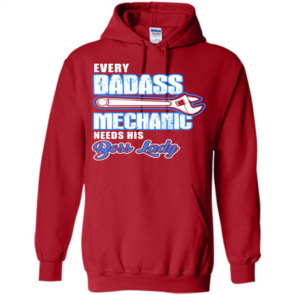 Every Badass Mechanic Needs His Boss Lady T-shirt Red