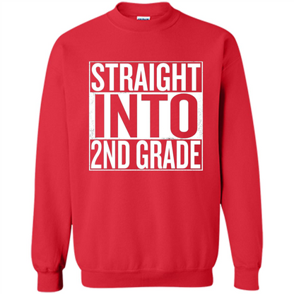 Straight Into 2nd Grade Back To School T-shirt School Day T-shirt Red