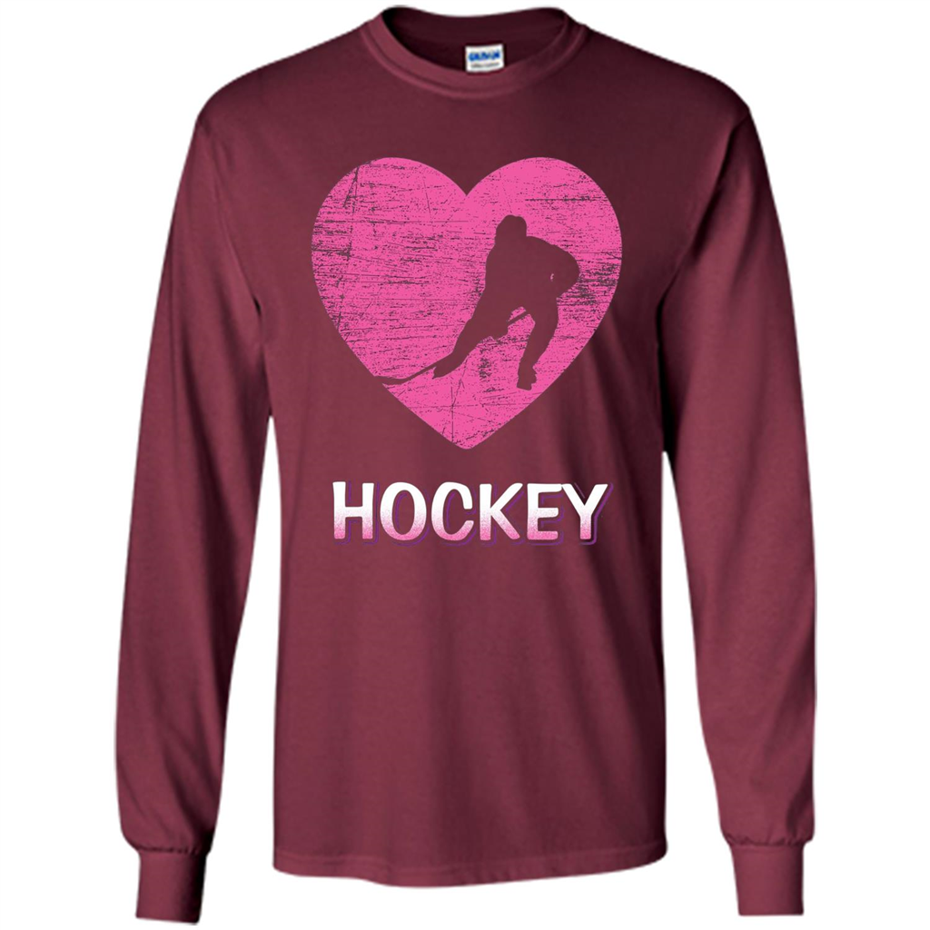 I Love Hockey T-shirt Maroon