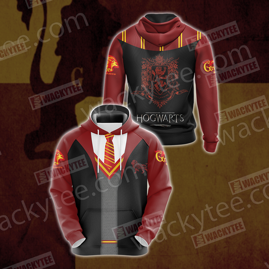 Harry Potter Hogwarts Uniform Gryffindor House Unisex 3D Hoodie