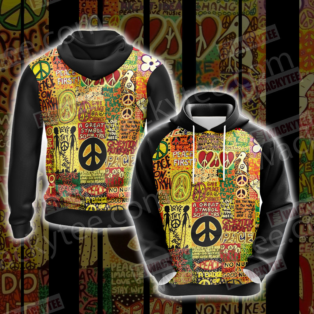 Hippie Love Is All You Need Unisex 3D Hoodie