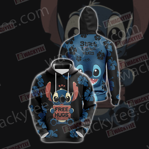 Stitch Loves Hugs Free Hugs Unisex 3D Hoodie