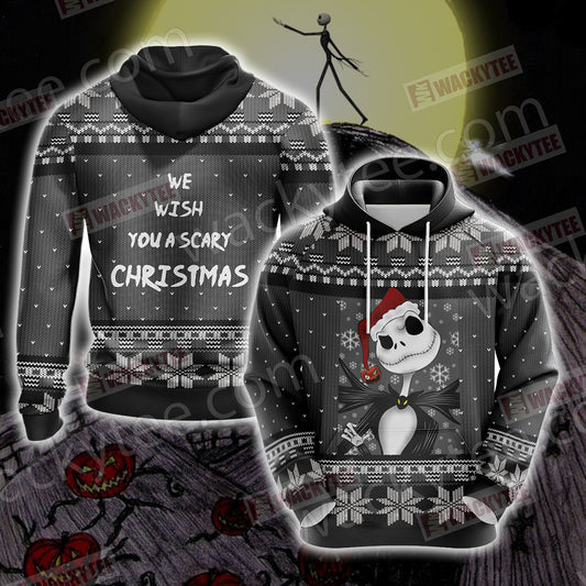Nightmare Before Christmas - We wish you a scary christmas Unisex 3D Hoodie