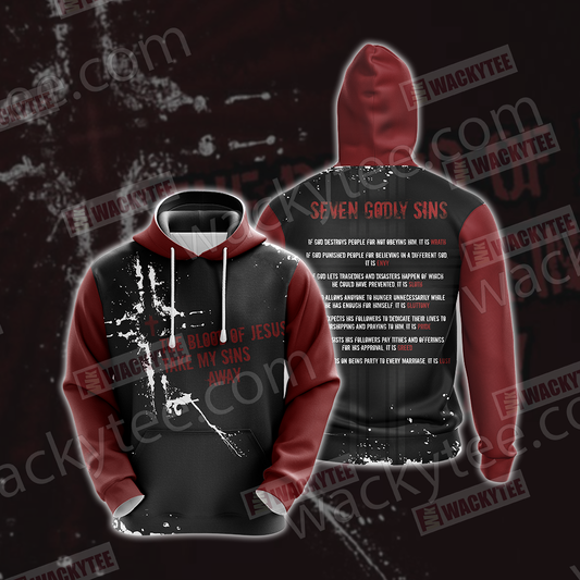 Christian - Seven Godly Sins Unisex 3D Hoodie