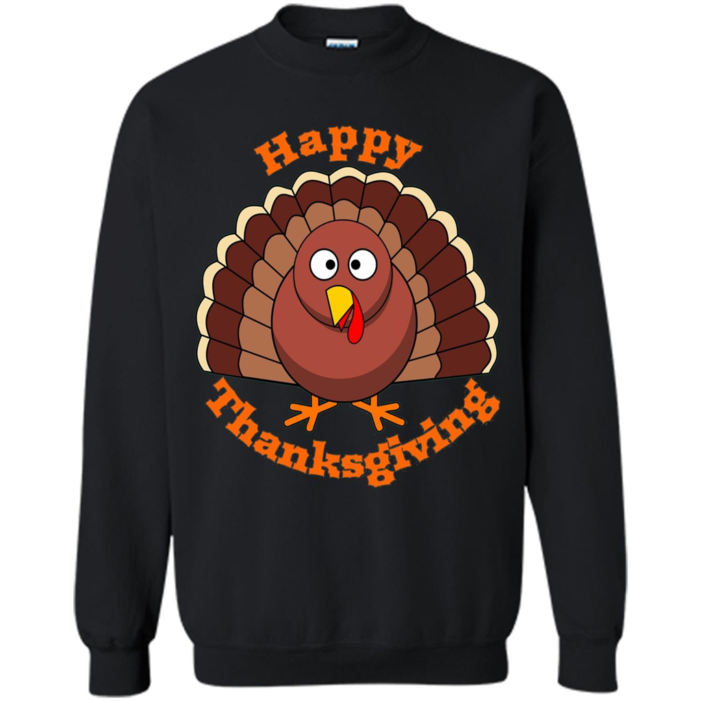 Happy Thanksgiving With Turkey T-shirt Black