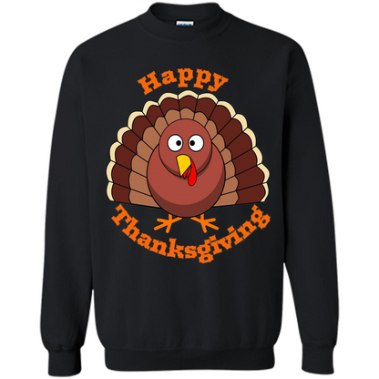 Happy Thanksgiving With Turkey T-shirt Black