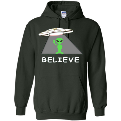 I Believe Alien T-shirt New Cool UFO T-shirt Forest Green