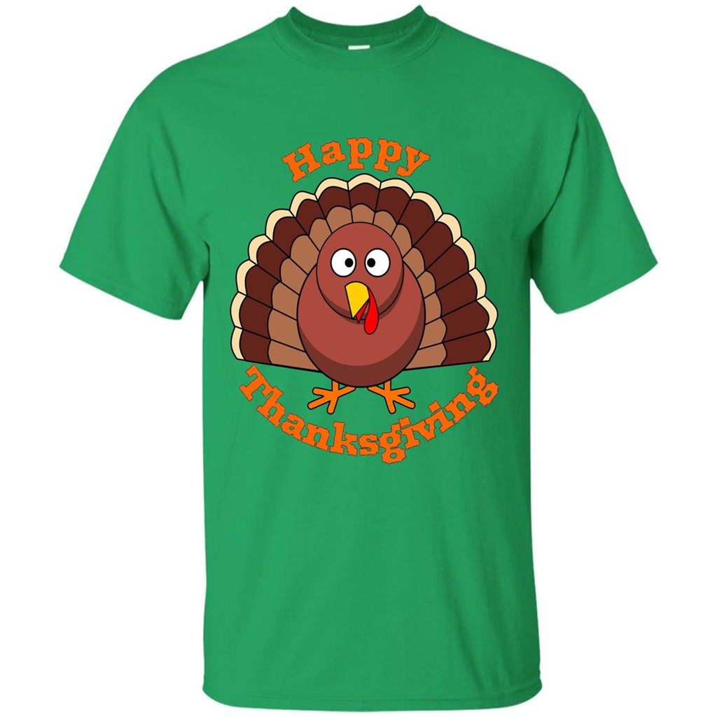 Happy Thanksgiving With Turkey T-shirt Irish Green