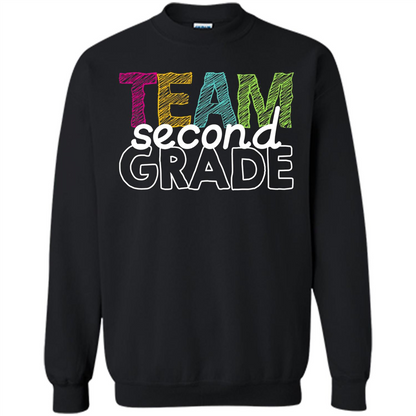 Team Second Grade Teacher T-Shirt Black