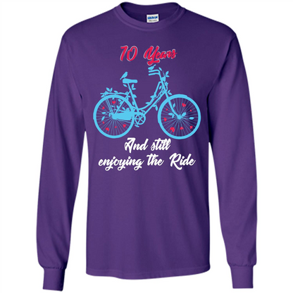 Anniversary T-shirt 10 Years And Still Enjoying The Ride Purple