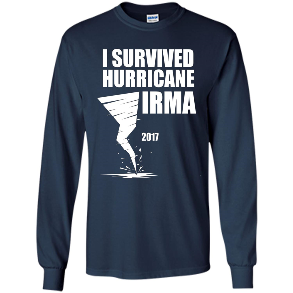 I Survived Hurricane Irma Graphic T-shirt Navy