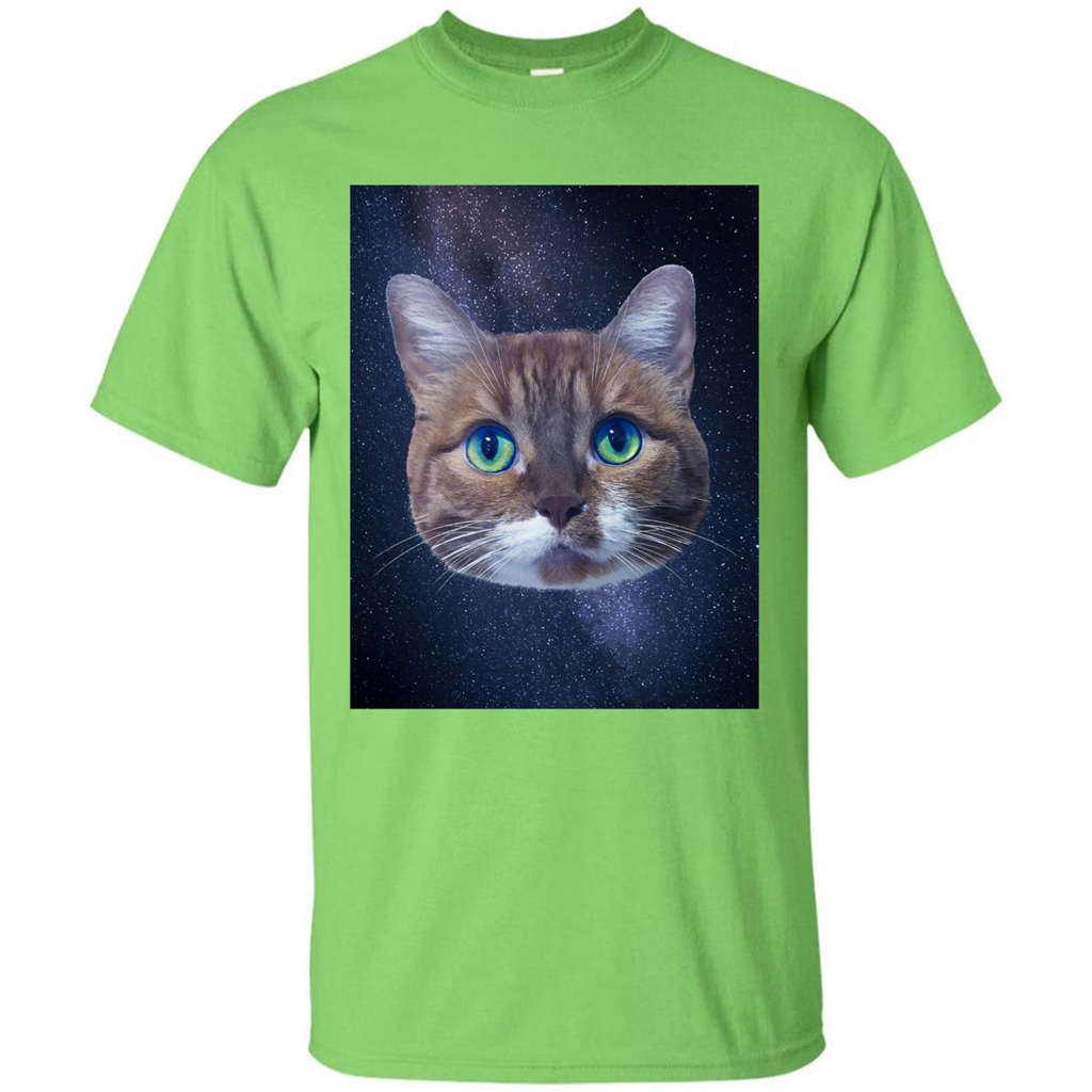 Galaxy Cat T-shirt Lime