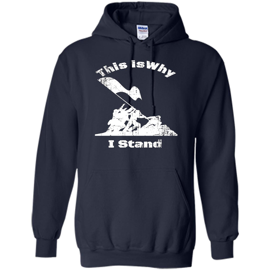 Military T-Shirt This Is Why I Stand Navy