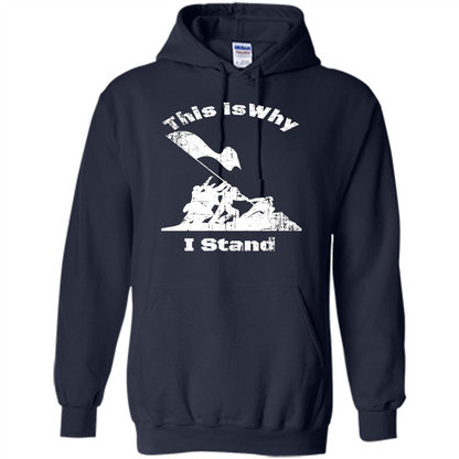 Military T-Shirt This Is Why I Stand Navy