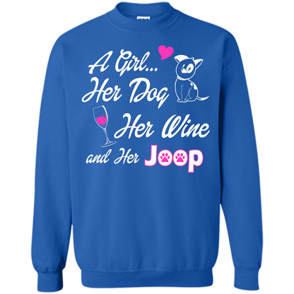 Dog T-shirt A Girl Her Dog Her Wine And Her Joop T-shirt Royal