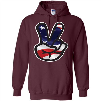 Amreican Flag Peace Guy T-shirt Maroon