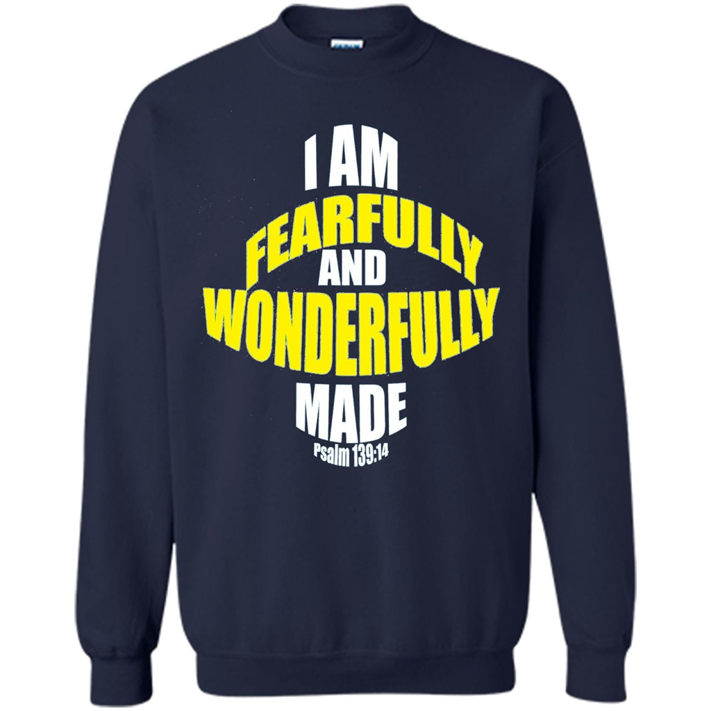 Fearfully And Wonderfully Made Christian T-Shirt Navy