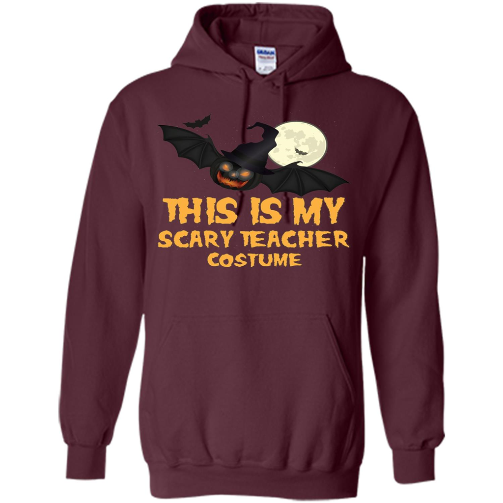 Funny Halloween Teacher T-shirt This is My Scary Teacher Costume Maroon