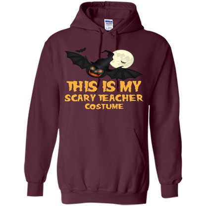 Funny Halloween Teacher T-shirt This is My Scary Teacher Costume Maroon