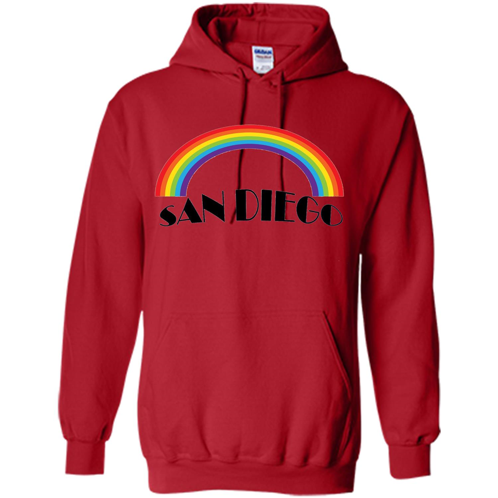LGBTQ. San Diego LGBT Pride Rainbow T-shirt Red