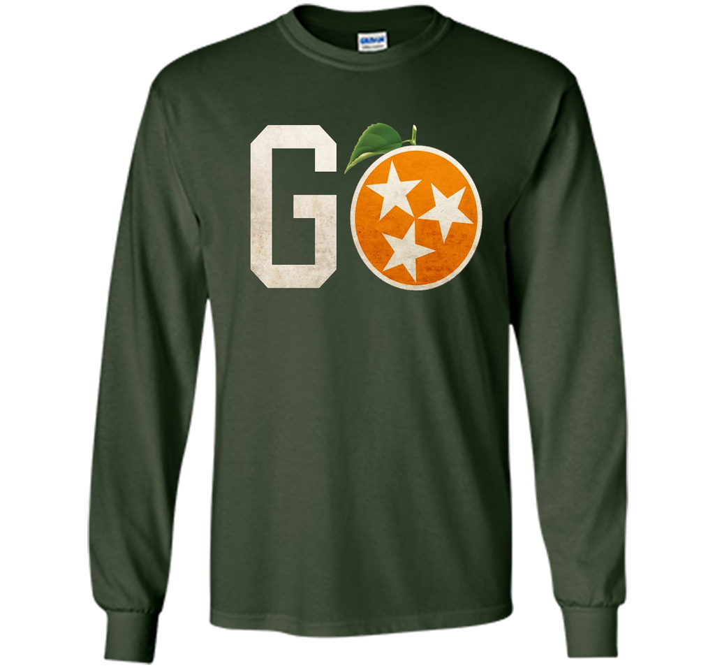 Tennessee Vintage Distressed Orange and White Flag Shirt t-shirt Forest Green