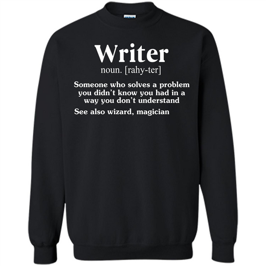 Definition T-shirt Writer Someone Who Solves A Problem T-shirt Black