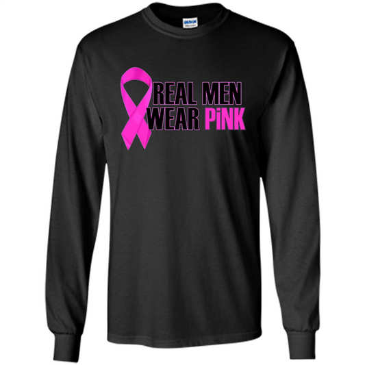 Breast Cancer Awareness T-shirt Real Men Wear Pink Black