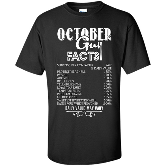 October Guy Facts T-shirt Black